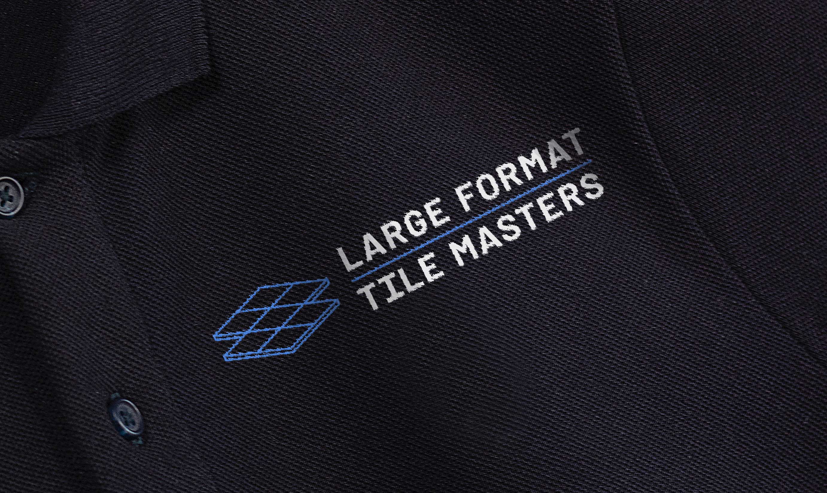 Tile Logo Design Embroidered on a Black Shirt