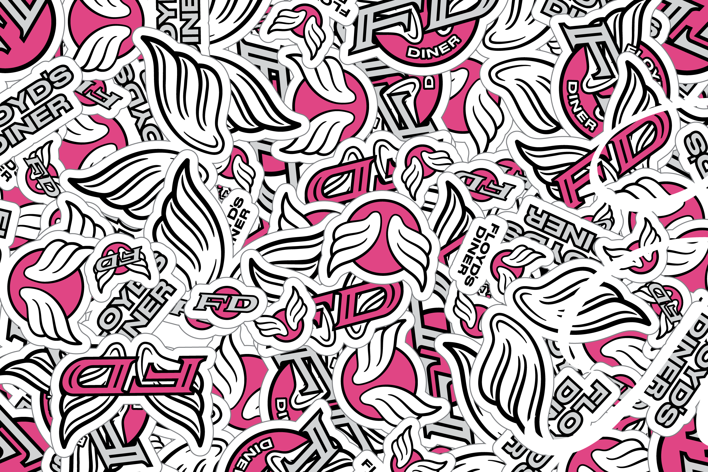 Floyd's Diner Logo Stickers Concept