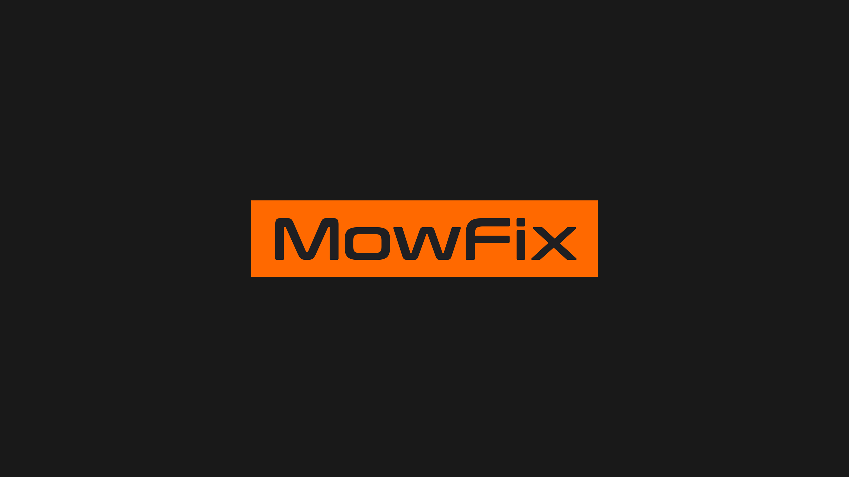 Mowfix Logo Design on Black Background, by Karbon Branding