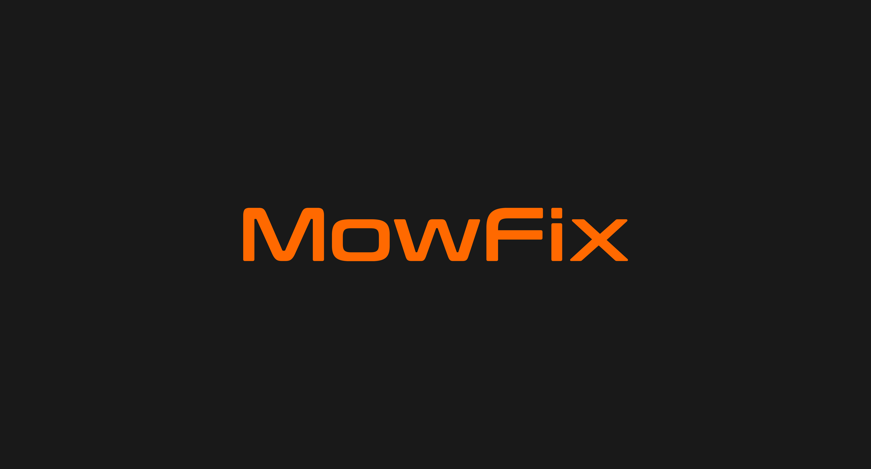 Mowfix Wodmark Logo Design on Black Background, by Karbon Branding