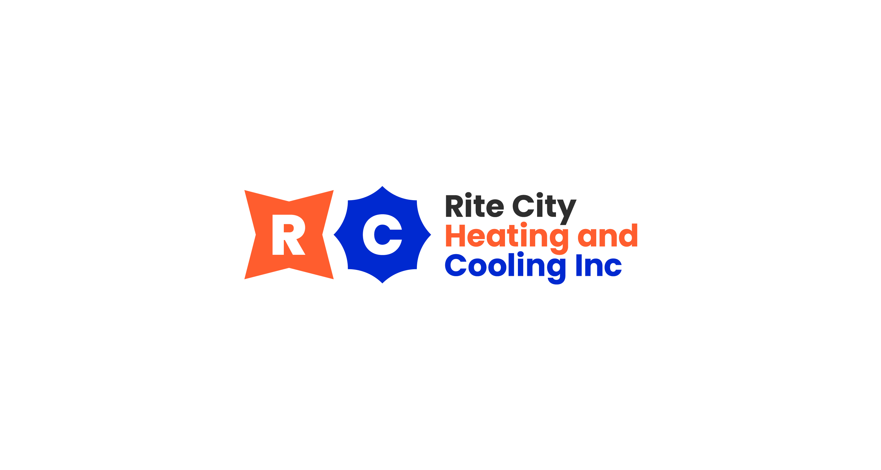 Rite City Heating and Cooling HVAC logo design.