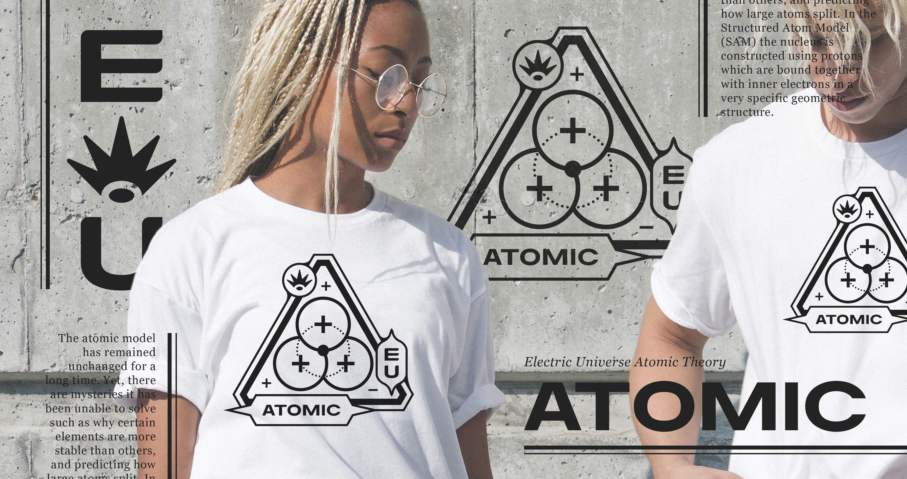 Atomic Science Crest Logo Design on a TShirt