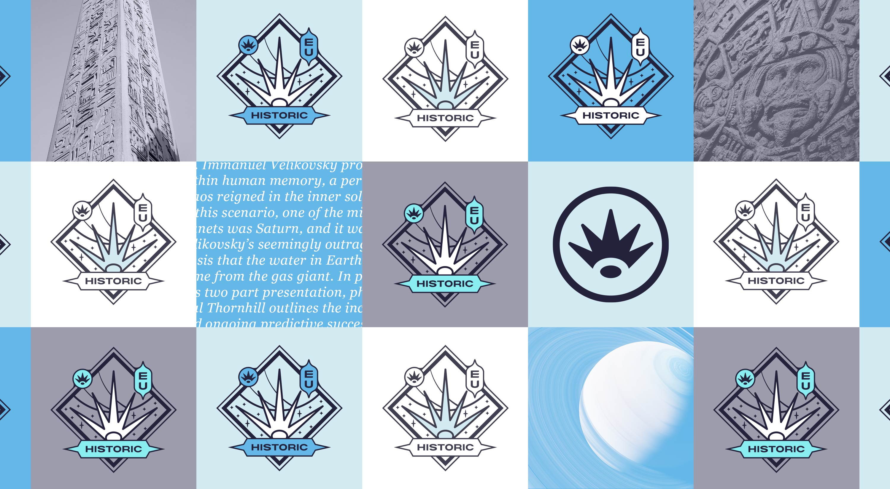 Multiple Historic Science Crest Logo Designs on Different Background